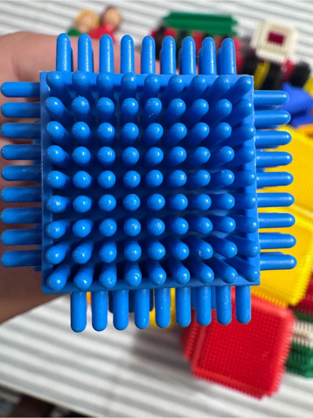 Vintage Bristle Building Block Set with figurines